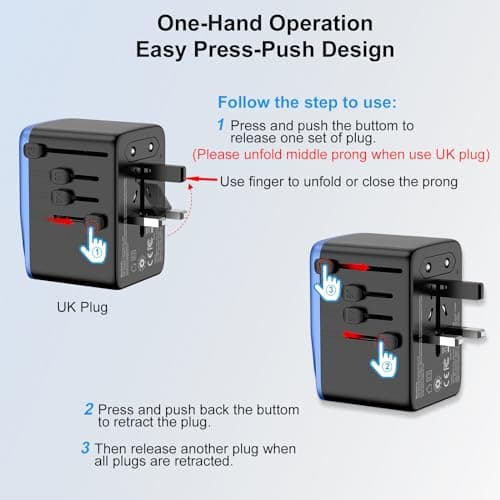 SAUNORCH Universal International Travel Power Plug Adapter, AC Outlet — view 4