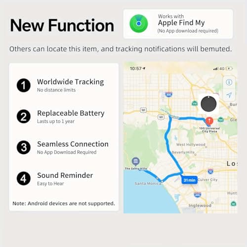 GPS Tracker Tag for Vehicles Work with Apple Find My (iOS only), Car Tracker No Monthly Fee or Subscription, Global Coverage Mini Air Tracker Device for Kid Dog Cat Luggage Bike — view 2