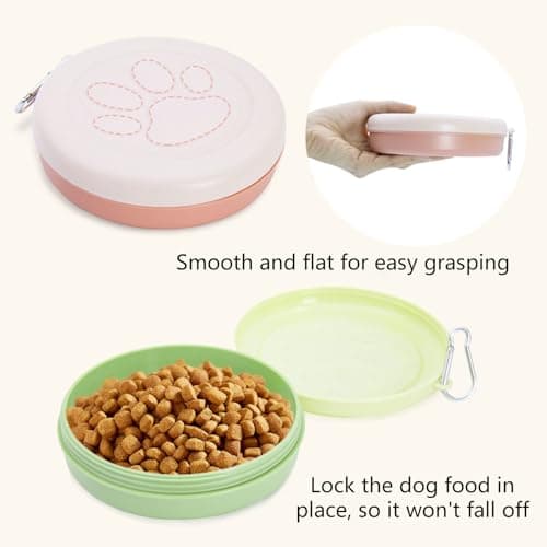 Pet Feeder Watering Can Travel Dog Bowl with Lid Cover for Walking, Travel, Camping and Hiking Portable Cat Water Travel Dog Food Bowl with Lid — view 4
