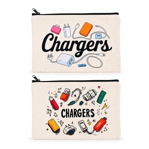 Solvio 2 Pack Multi-Use Zipper Pouch, Portable Travel Organizer Bag for Charger Cables, Tech Accessories, Cosmetics and Toiletries, Ideal Holiday Gifts for Women and Men