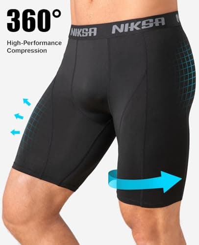 Niksa Compression Shorts Men,2 Packs Anti Chafing Underwear Base Layer Shorts Quick-Drying Fabric Undershorts for Cycling Gym Running Sports Workout — view 4