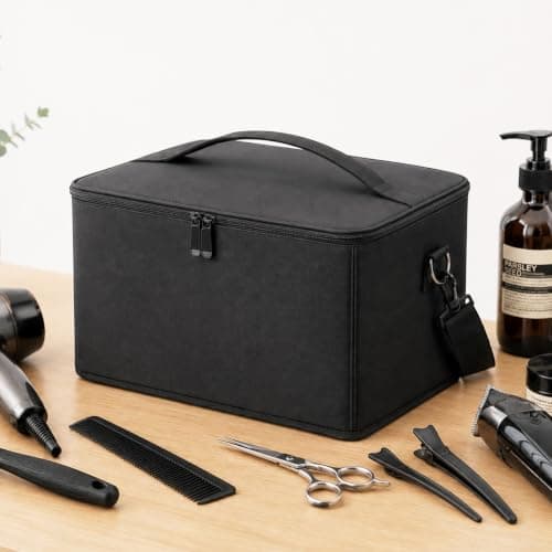EVERGOODS Professional Hairdressing Tool Storage Bag, Foldable Barber Scissors Case Organizer Large Capacity Portable Hair Stylist Toolbox for Salon Travel Home UseDurable Waterproof — view 3
