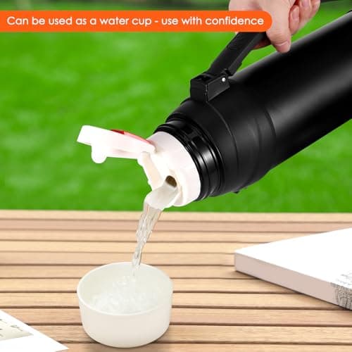 Flask for Hot Drinks 2.5L Stainless Steel Insulated Bottle, Black — view 5