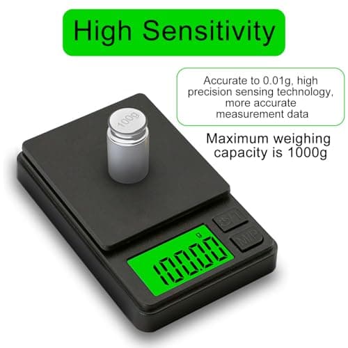 GeekerChip Precision Scales 0.01 g/1000 g, Digital Kitchen Scale, Portable Pocket Scale, Multifunctional Pocket Scale, Gram Scale, with LCD Display, for Food, Jewellery, Medicine, Laboratory, Coffee — view 5