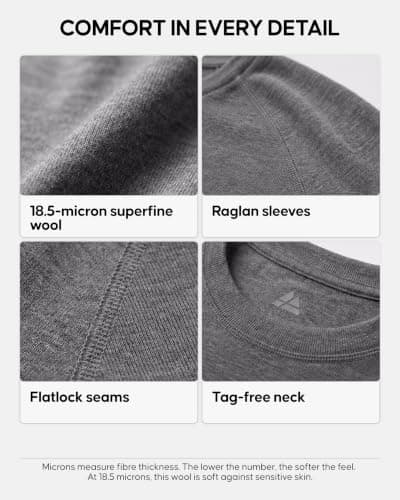 DANISH ENDURANCE Merino Wool Base Layer T-Shirt, Midweight 180 GSM, Black, L — view 4
