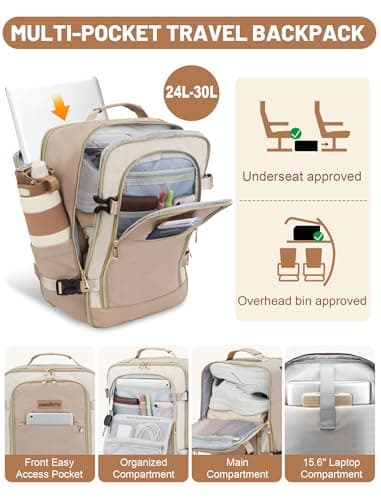 MOCOCITO Ryanair Cabin bags 40x30x20 Travel Backpac Expandable 40x30x20 to 40x30x25, 24L to 30L Carry On Weekend Trips Suitable for Ryanair, Wizz Air, Easyjet, Vueling — view 4