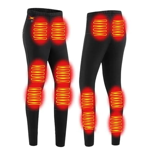 AHSBND Thermal Underwear Heated Underwear Set: Functional Underwear Ski Unisex 30 Heating Zones Washable Winter USB Electric Heating 3 Temperature Control for Camping (Black Trousers, M)