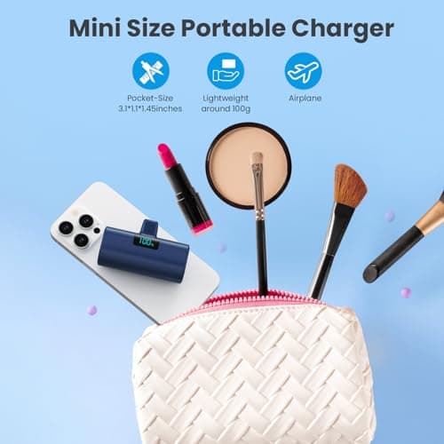 Power Bank Portable Charger for iPhone, Upgraded 5200mAh PD USB C Fast Charging Battery Pack, Ultra-Compact Powerbank Compatible with iPhone 17/16/15 Series, Samsung S25/24 Series, Huawei etc-Blue — view 4