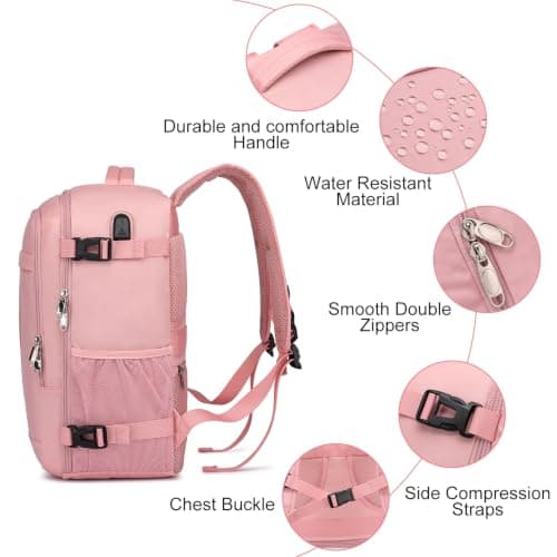 for New Ryanair Cabin Bags 40x30x20 Underseat Small Travel Backpack, Pink — view 6