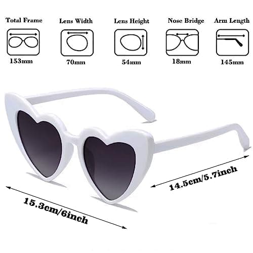 Wowtlmy 4 Pack Vintage Heart Shaped Sunglasses White Sunglasses For Women — view 4