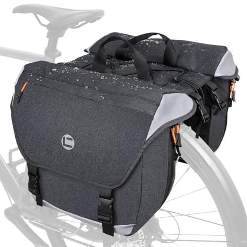 NDakter Bike Panniers, 35L Waterproof Panniers Bike Bags for Rear Rack, Expandable Double Bicycle Trunk Bag with Reflective Strips,E-Bike Panier Bag for Commute and Mountain Cycling Travel