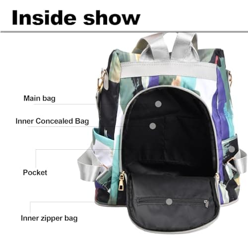 Pagezol Women's Backpacks, Anti-Theft Backpack for Women, Rucksack Shoulder Bags Ladies, Waterproof Nylon Daypack, Casual Travel Backpack, Lightweight Travel Bag School Bags for Girls Women (Yellow) — view 4