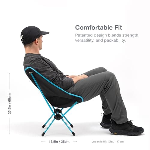 Helinox Chair One Original Lightweight Compact Folding Camping Chair Black/Blue, 0.89kg Outdoor Chairs, Camping Chairs for Adult,Portable Chairs for Outside, Backpacking, Picnic, Adventures — view 3
