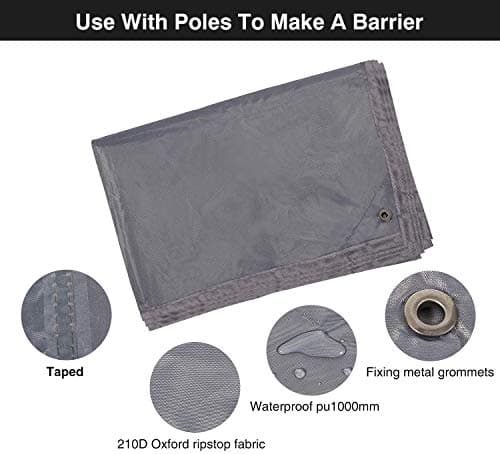 REDCAMP 210x210cm Ground Sheet for Camping, Heavy Duty Tent Footprint,Grey — view 3