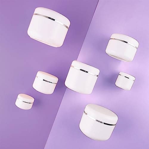 10 Pcs Cosmetic Sample Jars, 10/20/30/50/100ml Plastic Refillable Travel Pots for Toiletries Empty Cosmetic Container Pots with Mini Spatulas Spoon and Labels for Makeup Beauty Nails — view 5