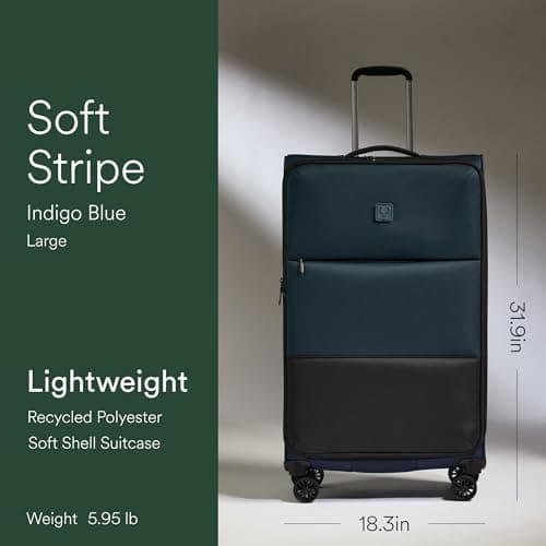ANTLER - Soft Stripe 2.0 Large Suitcase - Durable, Lightweight & Expandable, 4 Spinner Wheels - Adjustable Handle, TSA Lock, 81cm - Indigo Blue — view 2