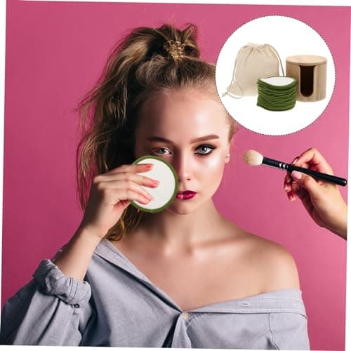 SHERCHPRY Reusable Bamboo Makeup Remover Pads Set 18pcs Facial Cosmetic Remover Pads Cotton Mesh Bag and Bamboo Tube for Daily Skincare Cleansing — view 6