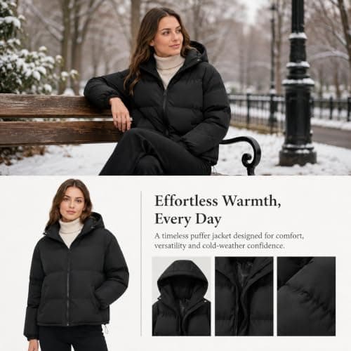 Lcyu Winter Jackets Puffer Coats Ladies Hood Waterproof Quilted Down Jacket — view 3