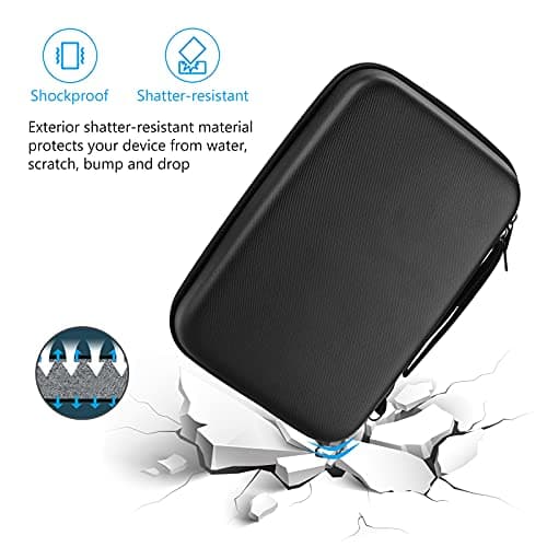 ProCase Hard Travel Electronic Organizer Case for MacBook Power Adapter Chargers Cables Power Bank Apple Magic Mouse Apple Pencil USB Flash Disk SD Card Small Portable Accessories Bag -XL,Black — view 4
