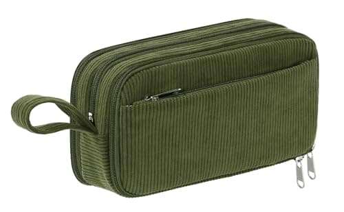 BuyCard Large Corduroy Pencil Case, Solid Color Pen Pouch Organizer, Soft Vintage Stationery Bag for Office School, Durable Zipper Pouch, Ideal Back to School Gift for Teens Students.