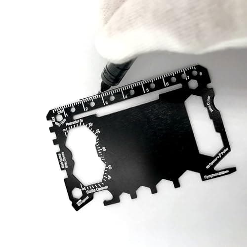 KTHZI 46-in-1 Multi Tool Card - Credit Card Size Gadget Wallet Set | Stainless Steel Camping & Outdoor Multitool | Perfect Men’s Gifts for Christmas, Birthdays(Black) — view 5