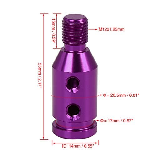 X AUTOHAUX M12x1.25 Purple Gear Shift Knob Adapter for Non Threaded Shifter — view 2