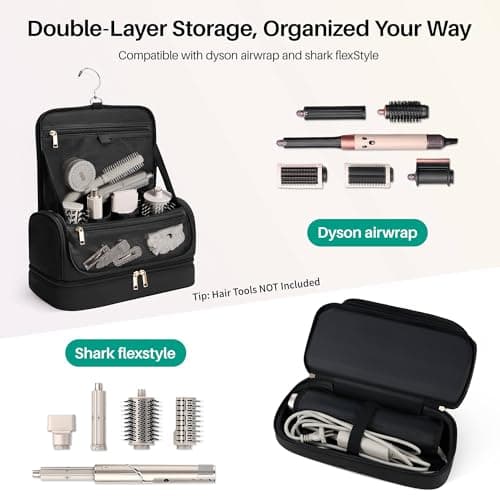 Noldena Hanging Hair Tool Organiser Compatible with Dyson Airwrap, Black — view 3
