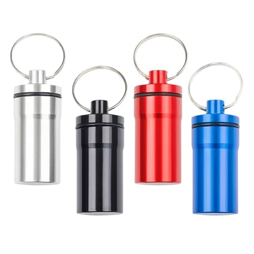 4 Pack Earphone Case Pill Case Ear Plug Carrying Cases Pill Organizer Portable Holder Storage Box for Keychain Hanging Travel