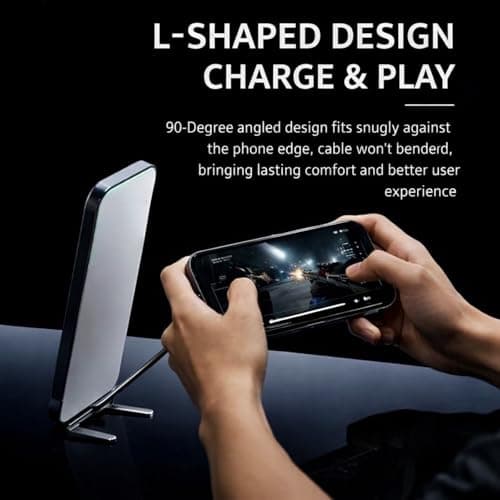 65W Invisible Holder Charger Cable with Stand & Phone Lanyard, Fast Charging USB A to C, 2-in-1 Fast Charging Cord & Phone Sta/nd with Wrist Strap, Foldable Stand for Gaming, Anti-Theft Phone Strap — view 3
