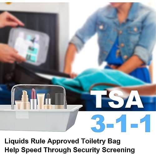 OSDUE Clear Toiletry Bags, 2 Pcs TSA Approved Airport Security Liquids Bags,Waterproof Cosmetic Clear Makeup Bags PVC Wash Bags for Women and Men, Travel Essential — view 4