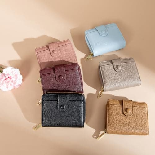 CHAOFANXI Small Purses for Women, Card Holder Ladies Wallets, Bifold Leather Card Wallet Organizer, RFID Blocking Wallet for Women with Zipper Coin Pocket with Multiple Card Slots,Silver — view 6