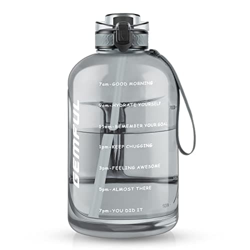 GEMFUL 3L BPA-Free Water Bottle Motivational Time Marker Sport Jug