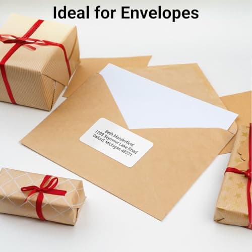102 Plain White Sticky Labels Stickers 100 x 50 mm Blank Self Adhesive Address Sticker Packing Shipping Postage Envelope Storage Box Jars Parcel Label for Thermal Inkjet Ribbon Printer (Pack of 3) — view 6