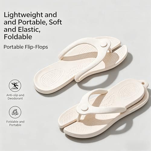 Bronvaulta Foldable Slippers, Water Friendly Design, Lightweight, Blue M — view 5