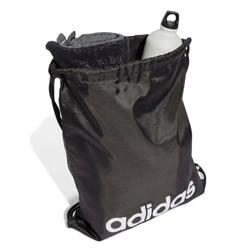 adidas Unisex Linear Gymsack Shoe Bag, Black/White, One Size — view 4