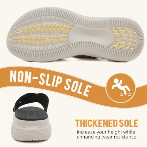 ZDQ Sandals for Women with Arch Support Lightweight Breathable Summer Slides Casual Cushion Walking Sandals for Daily Wear Black 4.5 — view 6