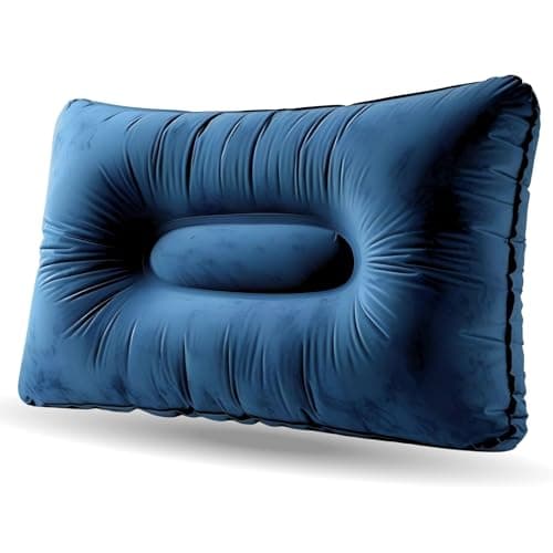 AKH® Inflatable Pillow 36 × 23 cm | Compact Portable Travel & Camping Air Cushion Neck Pillow | Lightweight Inflatable Headrest for Car, Flight & Outdoors