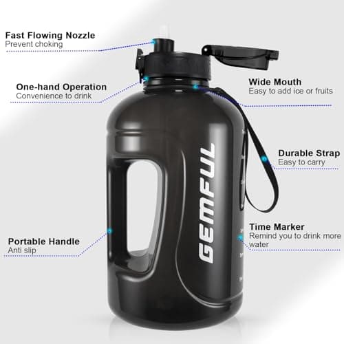 GEMFUL 3L Large Water Bottle with Straw and Time Marker — view 5