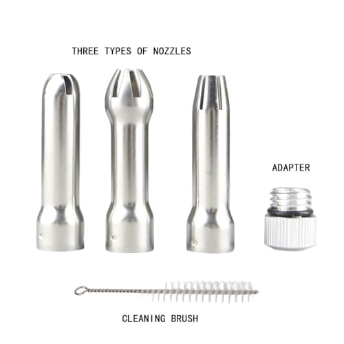 Whipped Cream Dispenser Replacement Nozzle, Stainless Steel Nozzle, Nozzle Set, for Buttercream Dispenser, Set of 3 Nozzles, Universal Buttercream Dispenser Replacement Nozzle — view 5