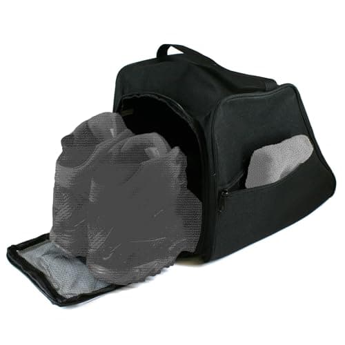 DOJA Barcelona Hiking Boot Bag with Pocket - 33x24.5x28cm - Black Polyester and Mesh, Walking Boot Bag, Shoe Bag and Shoes Carrier for Hiking, Trekking, Ski, Snowboard Sports and Travel Boots