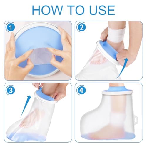 ANOMM Waterproof Foot Cast Cover for Shower, Non-Slip Adults Foot Cover — view 3