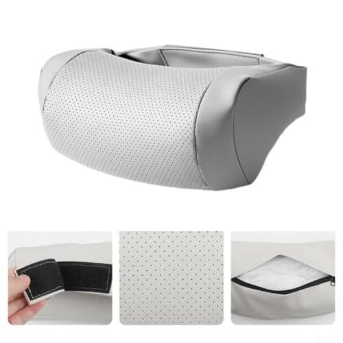 Car Neck Pillow Memory Foam - Ergonomic Cervical Support for Pain Relief & Fatigue Reduction - Breathable Headrest Cushion with Adjustable Straps for Wide Fit(White) — view 2