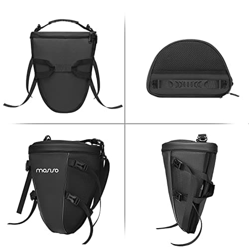 MOSISO Motorcycle Tail Bag Multifunctional Waterproof Saddle Bag, Black — view 4