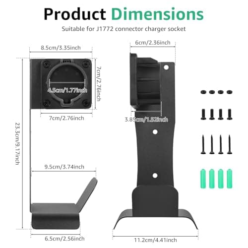 Ghshanog EV Charging Cable Holder, Wall Mount Plug Organizer, Stainless Steel Electric Vehicle Charger Bracket for Home Daily Commuting Adventure Vehicle Road Trip Travel Work Driver — view 2