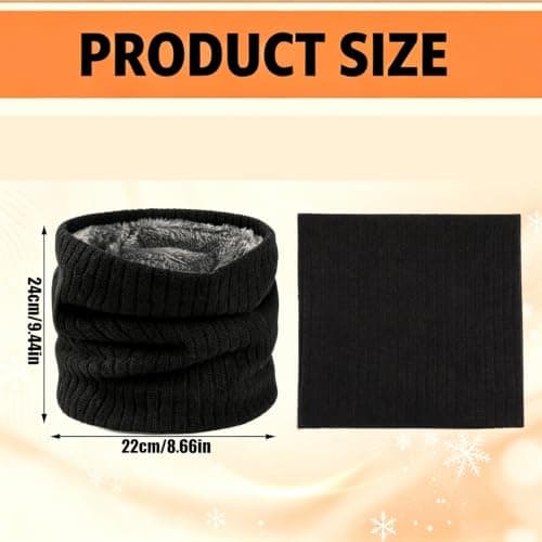 ToqoGeri Winter Neck Warmer Fleece Lined Infinity Scarf Neck Gaiter — view 3