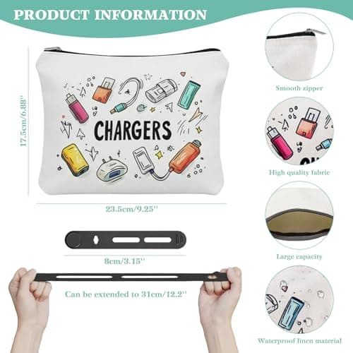 Charging Cable Organizer Bag with 2 Silicone Cable Ties Waterproof Portable — view 2