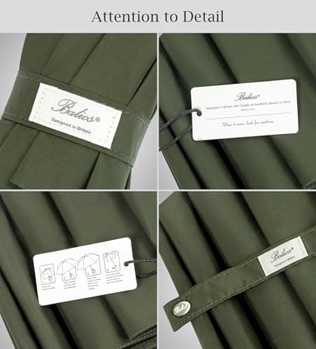 Balios Folding Umbrella Lux Hardwood Handle Auto Open Close Olive Green — view 6