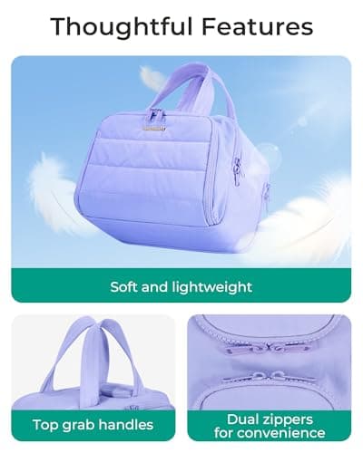 BAGSMART Large Travel Toiletry Makeup Bag, Upright Storage, Brush Pocket — view 5