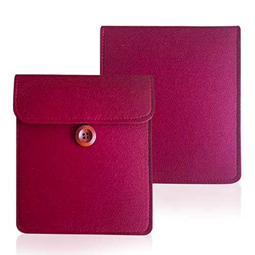 7 inch E-Reader Sleeve by Okami Products, Felt Ereader Pouch for all 7 inch E-Readers, Protective E-Book Bag/Case (Red) — view 2