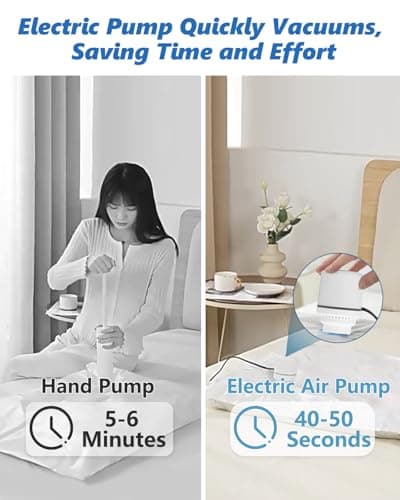 7-Pack Vacuum Storage Bags with Electric Air Pump – Includes 1 Jumbo, 2 Large, 2 Medium, and 2 Small,Reusable Vacuum Bags for Storage for Bedding Pillows, Moving and Travel, Space Saver — view 4